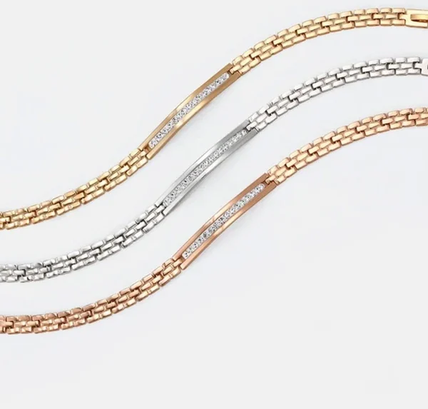 LFE Watch buckle bracelet with 18k gold plated with crystal